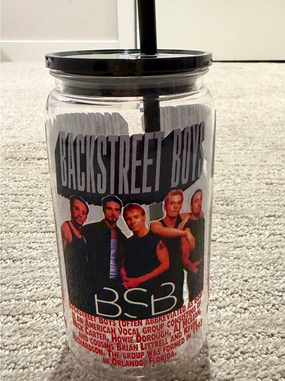 Clear Tumbler with Black Lid & Straw